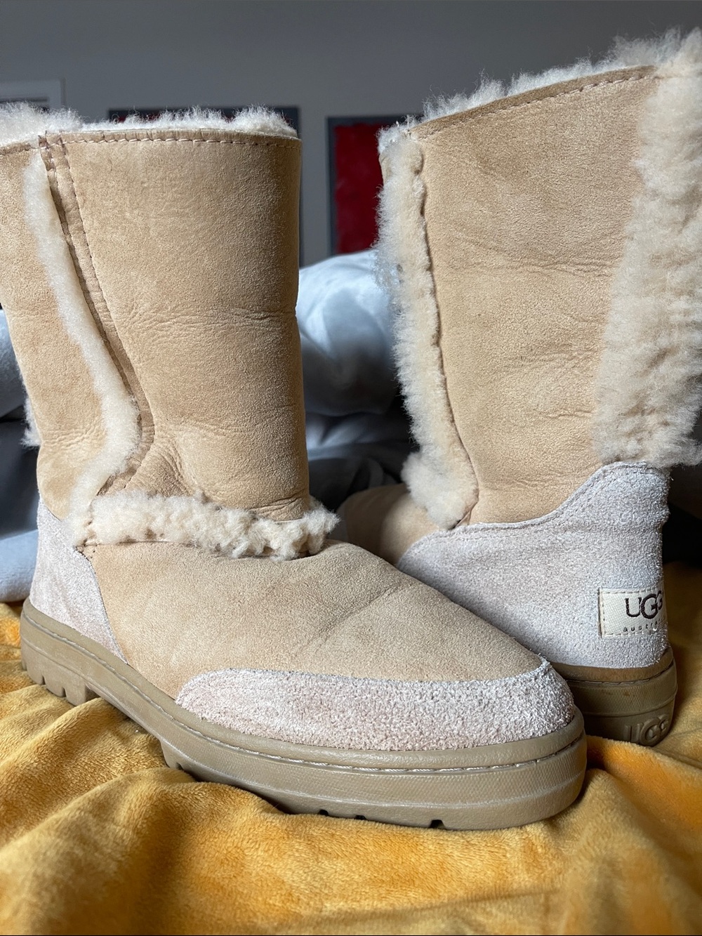 UGG Women's Chestnut Suede Shearling Mid-Calf Boots